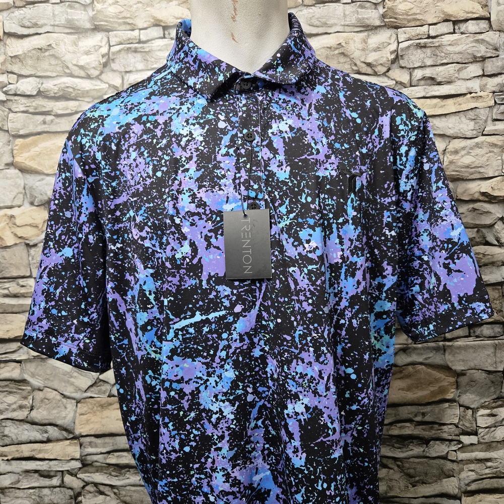 Trenton Men Large NWT Golf Polo bold abstract design